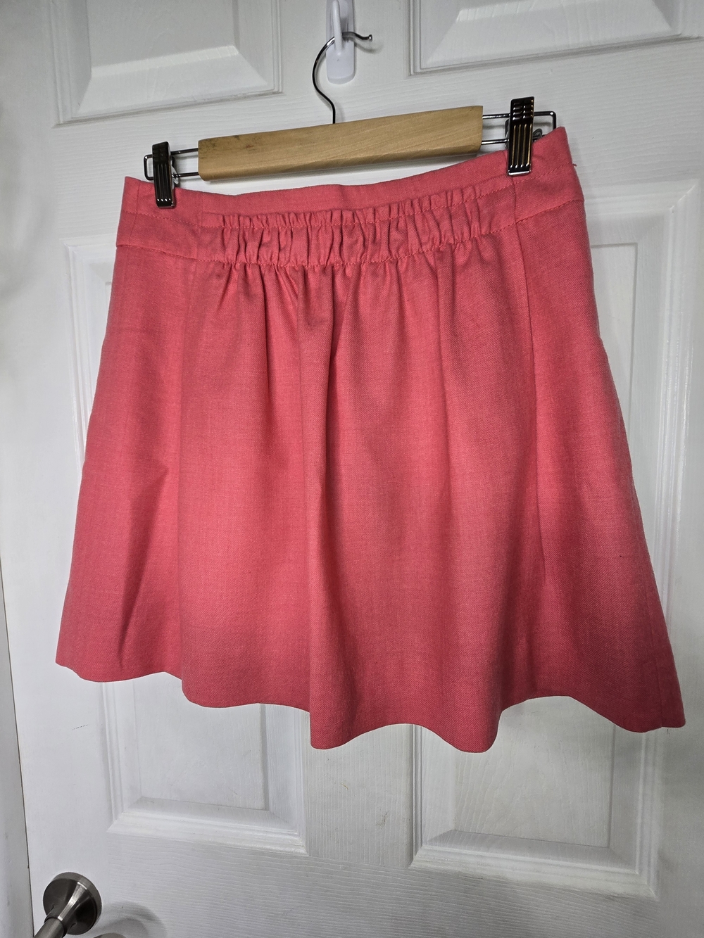 J. Crew Coral Pink Wool Blend A-Line Mini Skirt Size 4 FA09 Academic Preppy